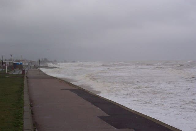 The Dymchurch Wall is periodically raised in order to keep the sea from flooding Romney Marsh